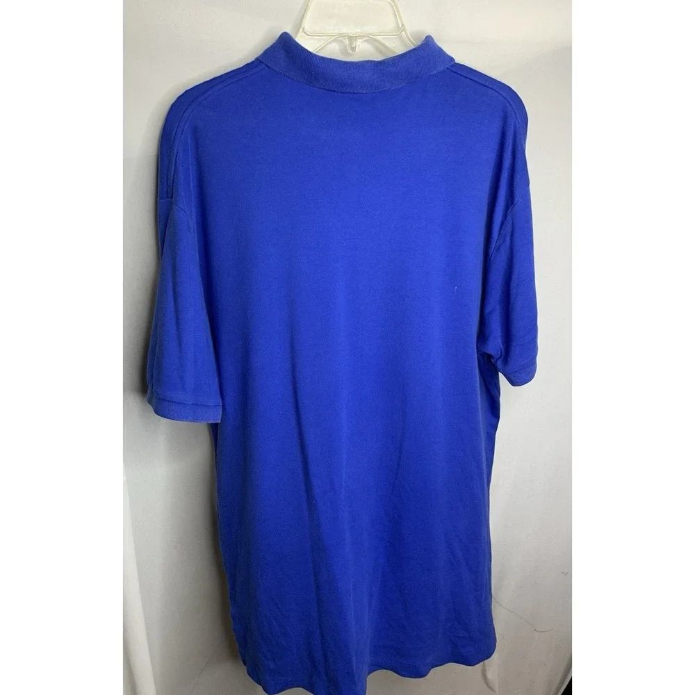 Mens L Polo By Ralph Lauren Blue Collared pony Preppy Short Sleeve Cotton Shirt